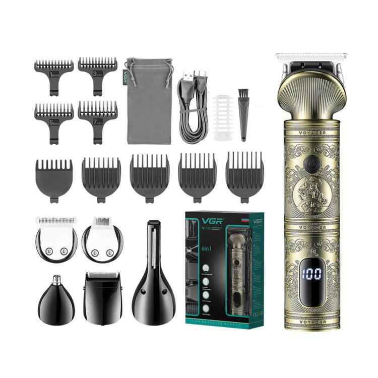 VGR V-106 6-in-1 Digital Display Electric Hair Clipper Kit, V-106