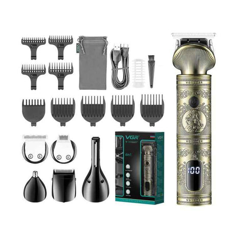 VGR V-106 6-in-1 Digital Display Electric Hair Clipper Kit, V-106