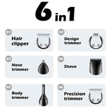 VGR V-106 6-in-1 Digital Display Electric Hair Clipper Kit, V-106