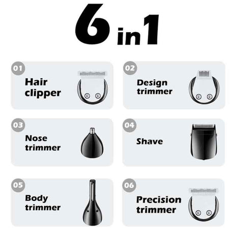 VGR V-106 6-in-1 Digital Display Electric Hair Clipper Kit, V-106