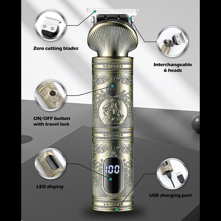 VGR V-106 6-in-1 Digital Display Electric Hair Clipper Kit, V-106