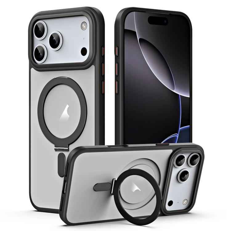 Airbag MagSafe Shockproof Frosted Phone Case with Fold Holder