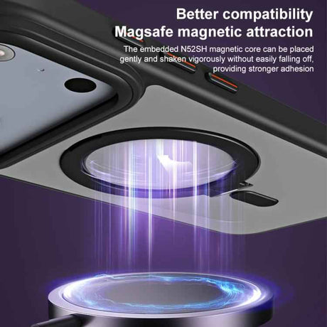 Airbag MagSafe Shockproof Frosted Phone Case with Fold Holder