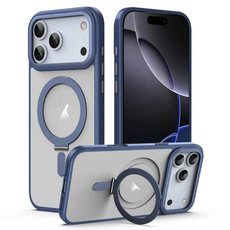 Airbag MagSafe Shockproof Frosted Phone Case with Fold Holder