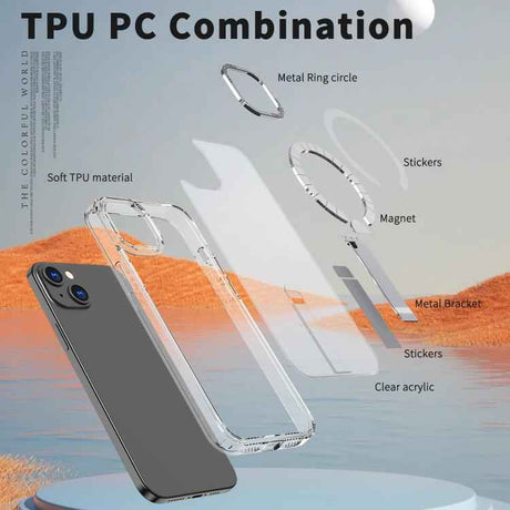 Star Shine Series TPU + PC MagSafe Phone Case with Fold Holder