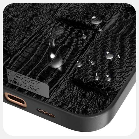 ABEEL Beast Pattern 6D Micro-Embossed MagSafe Genuine Leather Phone Case