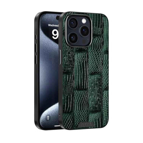 ABEEL Beast Pattern 6D Micro-Embossed MagSafe Genuine Leather Phone Case