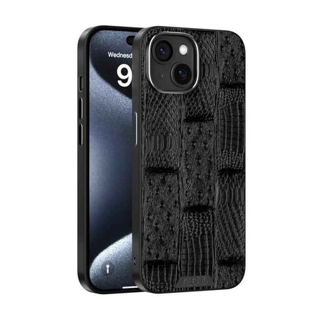 ABEEL Beast Pattern 6D Micro-Embossed MagSafe Genuine Leather Phone Case
