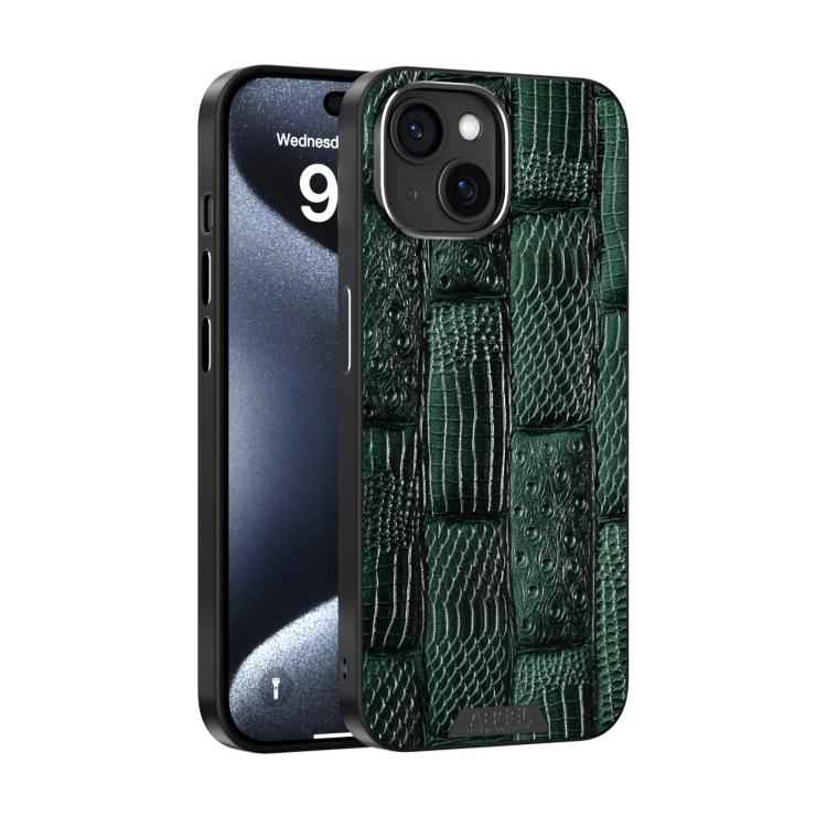 ABEEL Beast Pattern 6D Micro-Embossed MagSafe Genuine Leather Phone Case