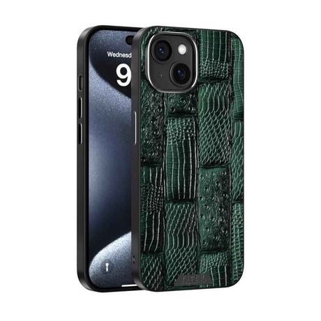 ABEEL Beast Pattern 6D Micro-Embossed MagSafe Genuine Leather Phone Case