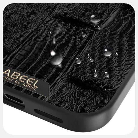 ABEEL Beast Pattern 6D Micro-Embossed MagSafe Genuine Leather Phone Case