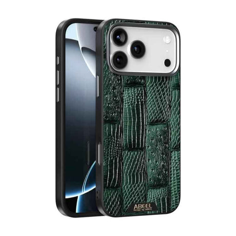 ABEEL Beast Pattern 6D Micro-Embossed MagSafe Genuine Leather Phone Case