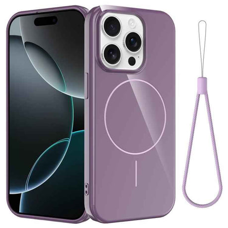 Glossy TPU Shockproof MagSafe Phone Case with Lanyard