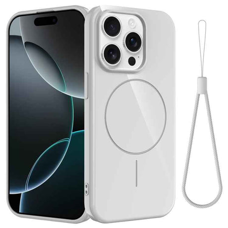 Glossy TPU Shockproof MagSafe Phone Case with Lanyard