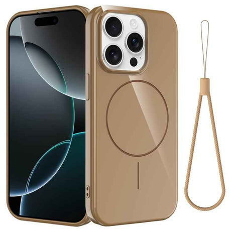 Glossy TPU Shockproof MagSafe Phone Case with Lanyard