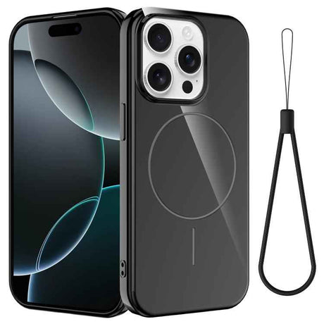 Glossy TPU Shockproof MagSafe Phone Case with Lanyard