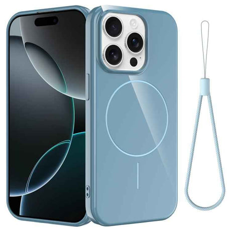 Glossy TPU Shockproof MagSafe Phone Case with Lanyard