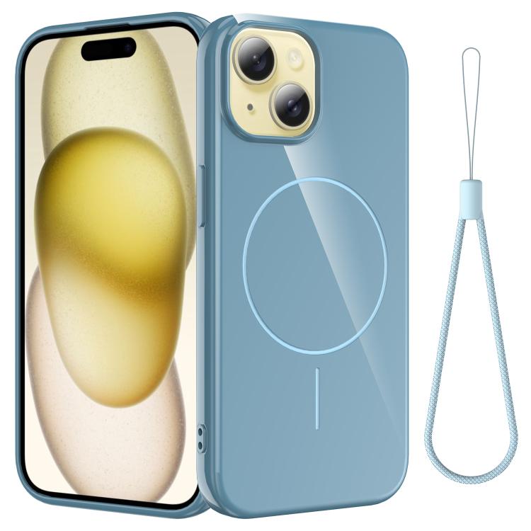 Glossy TPU Shockproof MagSafe Phone Case with Lanyard