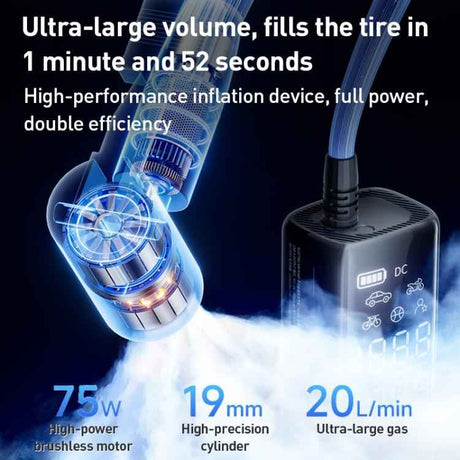 MOMAX CR16D 1-Move Support Car Digital Display Portable Smart Electric Wireless Air Pump