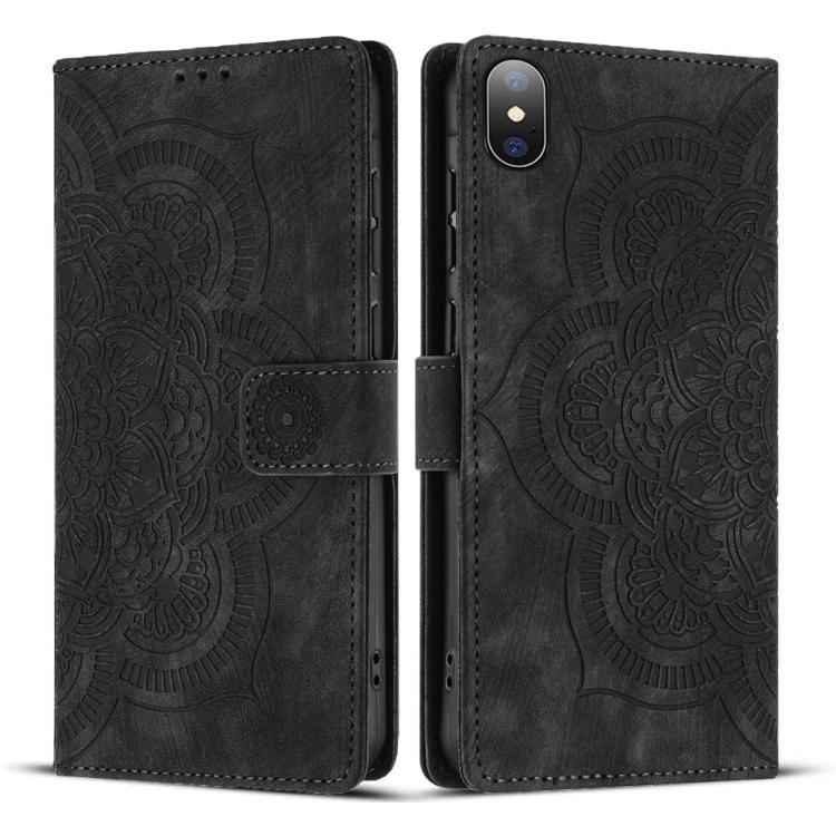Mandala Embossed Retro Frosted Leather Phone Case