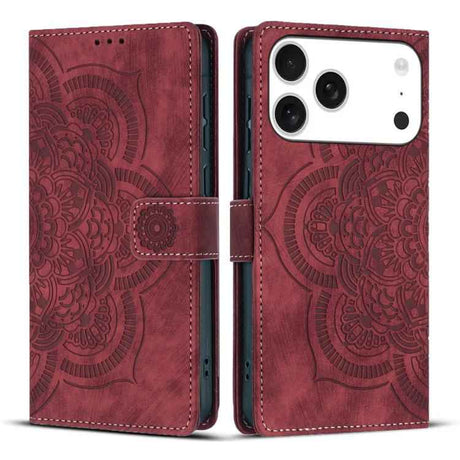 Mandala Embossed Retro Frosted Leather Phone Case