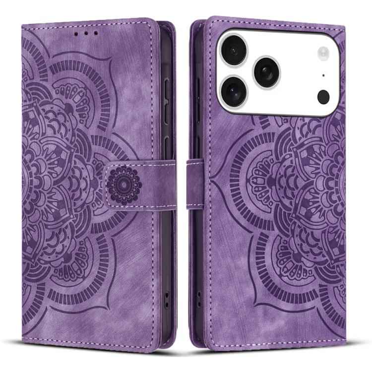 Mandala Embossed Retro Frosted Leather Phone Case