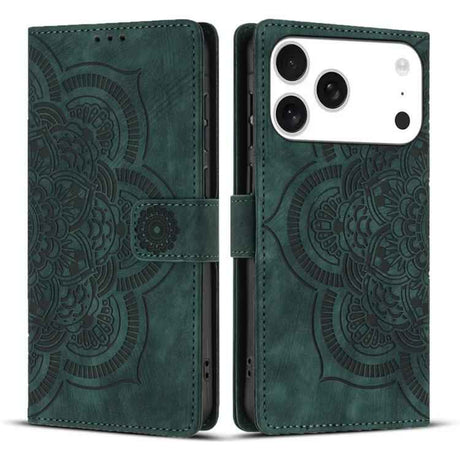 Mandala Embossed Retro Frosted Leather Phone Case