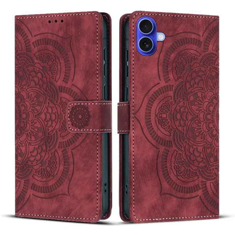 Mandala Embossed Retro Frosted Leather Phone Case