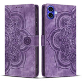 Mandala Embossed Retro Frosted Leather Phone Case