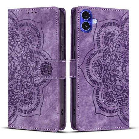 Mandala Embossed Retro Frosted Leather Phone Case
