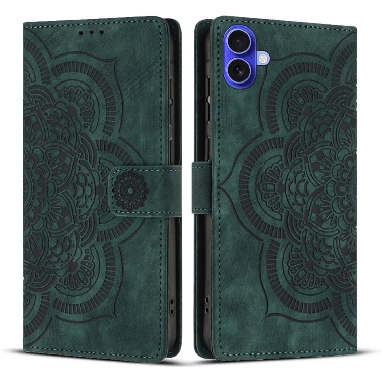 Mandala Embossed Retro Frosted Leather Phone Case