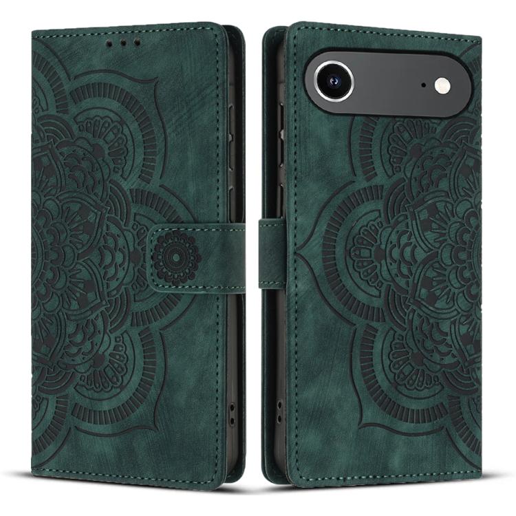 Mandala Embossed Retro Frosted Leather Phone Case