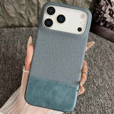 Stitching Cloth MagSafe Magnetic PC Hybrid PU Phone Case