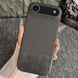 Stitching Cloth MagSafe Magnetic PC Hybrid PU Phone Case