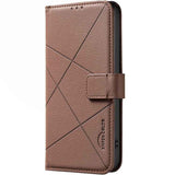 Geometric Pattern RFID Leather Phone Case
