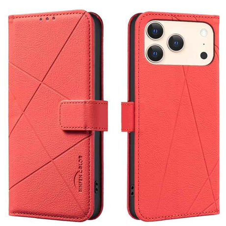Geometric Pattern RFID Leather Phone Case