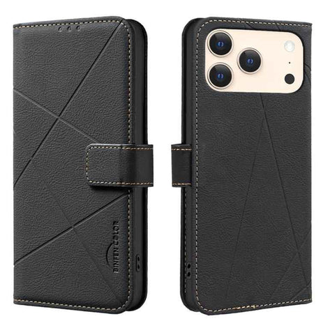 Geometric Pattern RFID Leather Phone Case