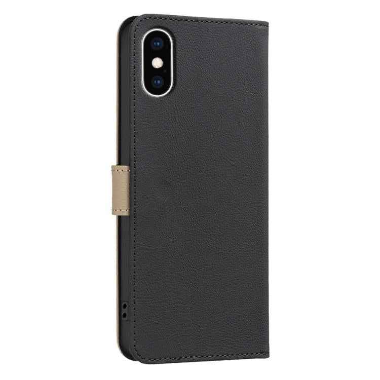 Splicing Color Hollow Flower Pattern RFID Leather Phone Case