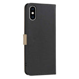 Splicing Color Hollow Flower Pattern RFID Leather Phone Case