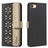 Splicing Color Hollow Flower Pattern RFID Leather Phone Case