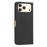 Splicing Color Hollow Flower Pattern RFID Leather Phone Case