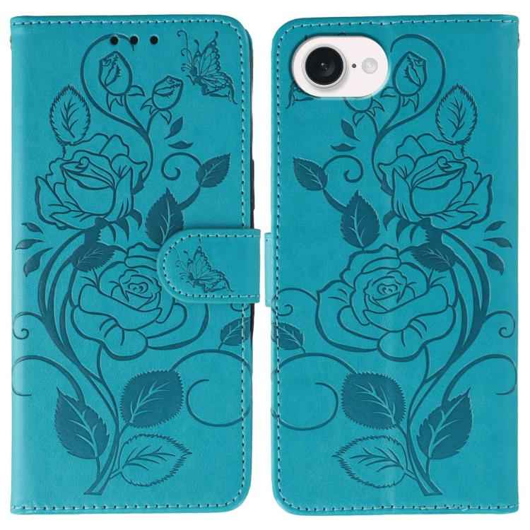 Rose Butterfly Embossed Leather Phone Case