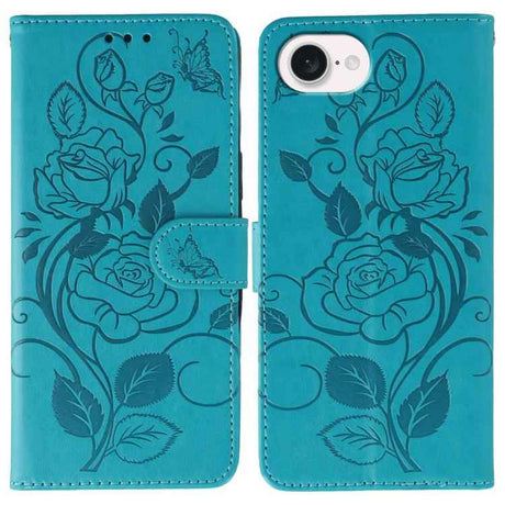 Rose Butterfly Embossed Leather Phone Case