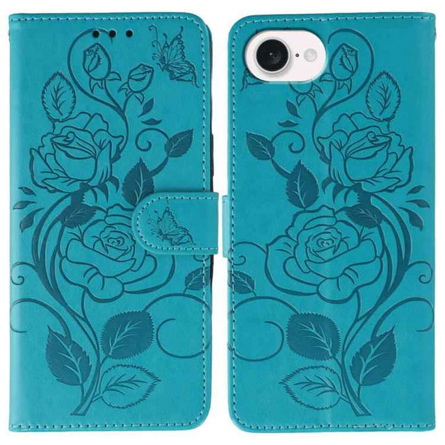 Rose Butterfly Embossed Leather Phone Case