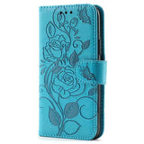 Rose Butterfly Embossed Leather Phone Case