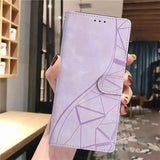 Triangles Embossed Leather Phone Case