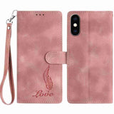 Skin Feel Embossed Feather Leather Phone Case