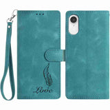Skin Feel Embossed Feather Leather Phone Case