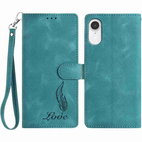 Skin Feel Embossed Feather Leather Phone Case