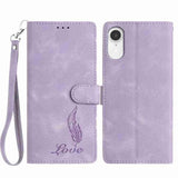 Skin Feel Embossed Feather Leather Phone Case